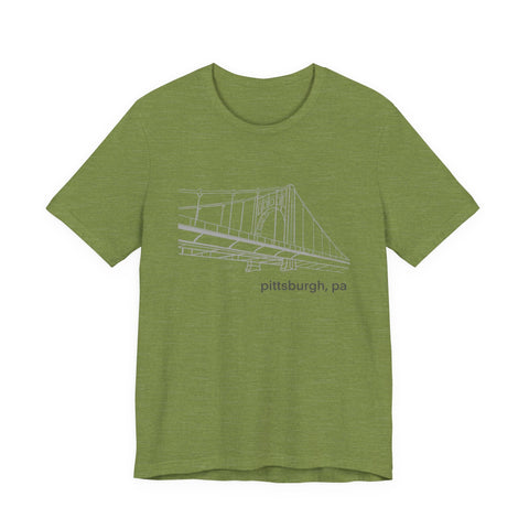 Unisex Jersey Tee Clemente Bridge | Bella Canvas 3001 Soft Cotton Shirt T-Shirt - YinzerShop