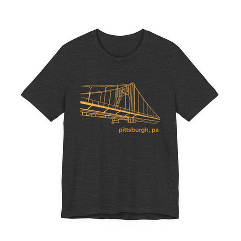 Unisex Jersey Tee Clemente Bridge | Bella Canvas 3001 Soft Cotton Shirt T-Shirt - YinzerShop