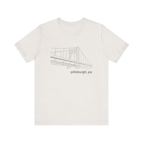 Unisex Jersey Tee Clemente Bridge | Bella Canvas 3001 Soft Cotton Shirt T-Shirt - YinzerShop