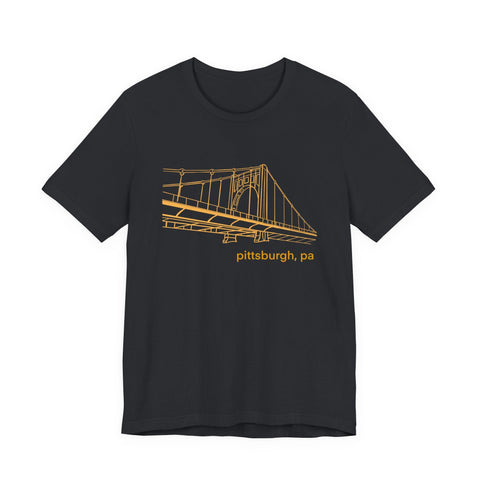 Unisex Jersey Tee Clemente Bridge | Bella Canvas 3001 Soft Cotton Shirt T-Shirt - YinzerShop