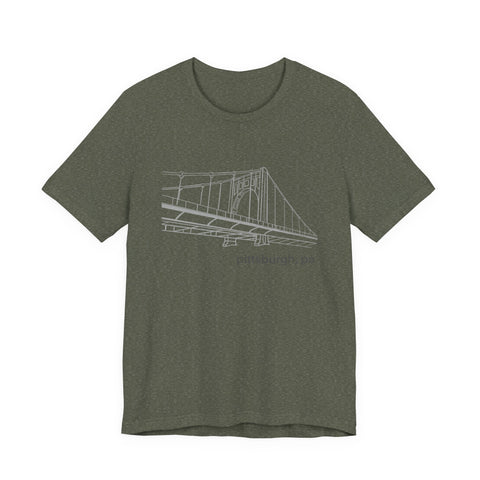Unisex Jersey Tee Clemente Bridge | Bella Canvas 3001 Soft Cotton Shirt T-Shirt - YinzerShop