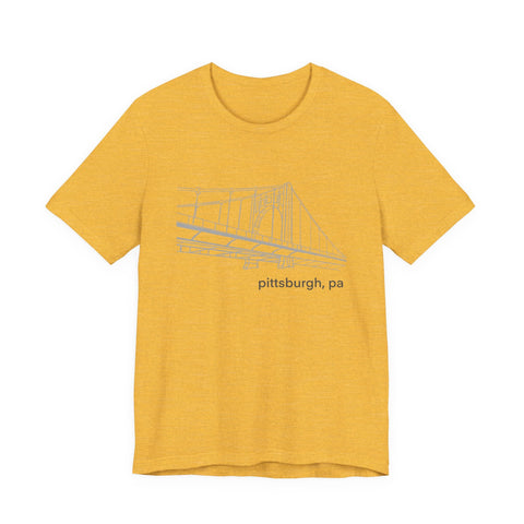 Unisex Jersey Tee Clemente Bridge | Bella Canvas 3001 Soft Cotton Shirt T-Shirt - YinzerShop