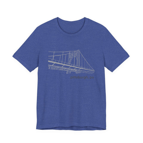 Unisex Jersey Tee Clemente Bridge | Bella Canvas 3001 Soft Cotton Shirt T-Shirt - YinzerShop