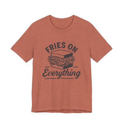 Unisex Jersey Tee - Fries Graphic Bella Canvas Shirt | Soft Cotton, Quality Print T-Shirt - YinzerShop