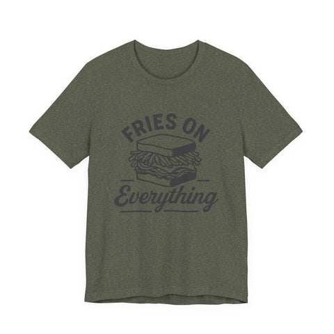 Unisex Jersey Tee - Fries Graphic Bella Canvas Shirt | Soft Cotton, Quality Print T-Shirt - YinzerShop