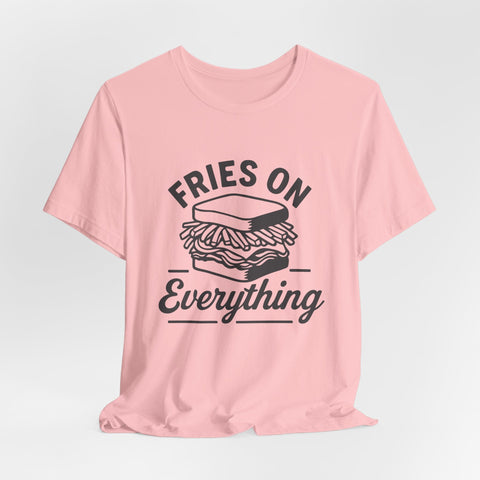 Unisex Jersey Tee - Fries Graphic Bella Canvas Shirt | Soft Cotton, Quality Print T-Shirt - YinzerShop