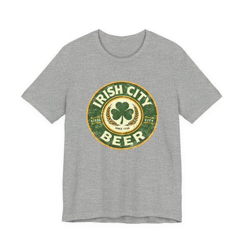 Unisex Jersey Tee Irish City Beer Design - Soft Cotton Short Sleeve Shirt T-Shirt - YinzerShop