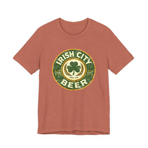 Unisex Jersey Tee Irish City Beer Design - Soft Cotton Short Sleeve Shirt T-Shirt - YinzerShop