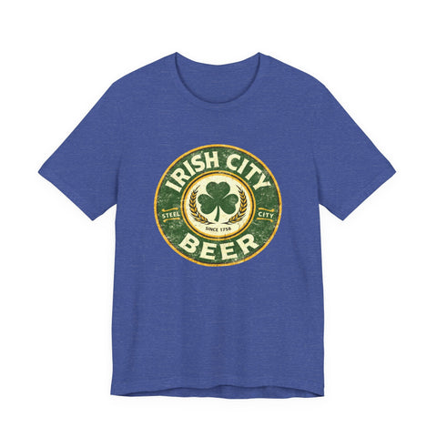 Unisex Jersey Tee Irish City Beer Design - Soft Cotton Short Sleeve Shirt T-Shirt - YinzerShop