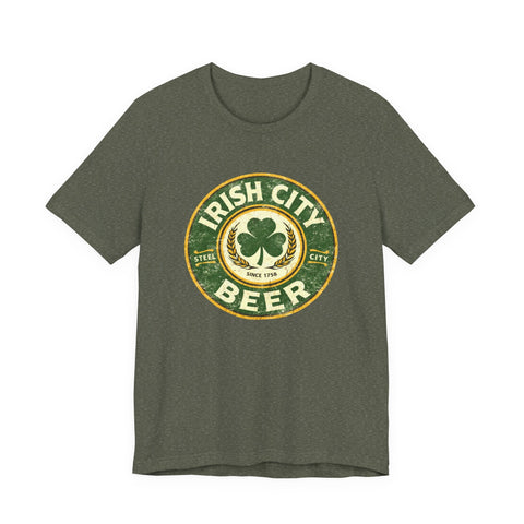 Unisex Jersey Tee Irish City Beer Design - Soft Cotton Short Sleeve Shirt T-Shirt - YinzerShop