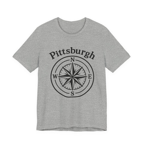 Unisex Jersey Tee Pittsburgh Compass Shirt - Bella Canvas 3001 Classic Cotton T-Shirt - YinzerShop