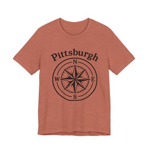 Unisex Jersey Tee Pittsburgh Compass Shirt - Bella Canvas 3001 Classic Cotton T-Shirt - YinzerShop