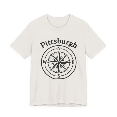 Unisex Jersey Tee Pittsburgh Compass Shirt - Bella Canvas 3001 Classic Cotton T-Shirt - YinzerShop