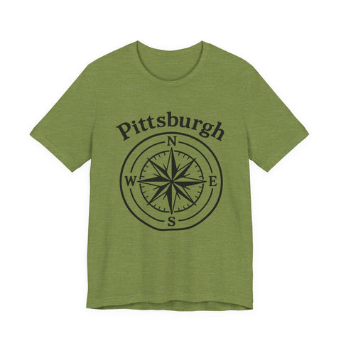 Unisex Jersey Tee Pittsburgh Compass Shirt - Bella Canvas 3001 Classic Cotton T-Shirt - YinzerShop