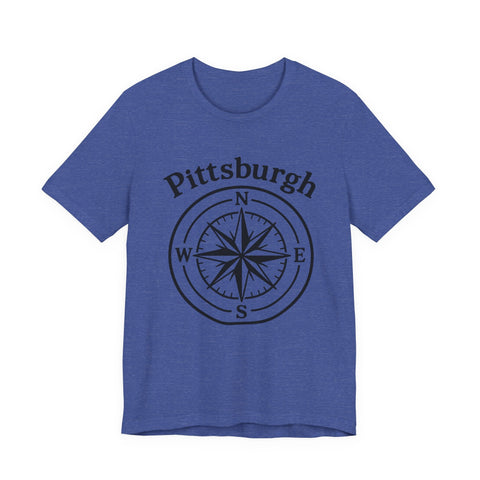 Unisex Jersey Tee Pittsburgh Compass Shirt - Bella Canvas 3001 Classic Cotton T-Shirt - YinzerShop