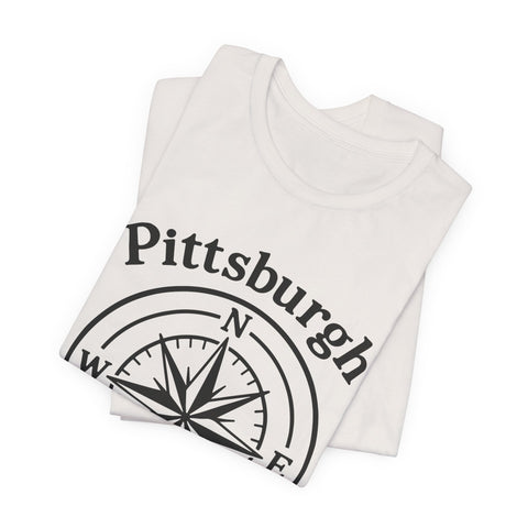 Unisex Jersey Tee Pittsburgh Compass Shirt - Bella Canvas 3001 Classic Cotton T-Shirt - YinzerShop