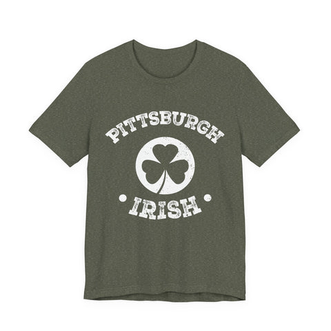 Unisex Jersey Tee Pittsburgh Irish - Soft Breathable Fabric Short Sleeve Shirt T-Shirt - YinzerShop