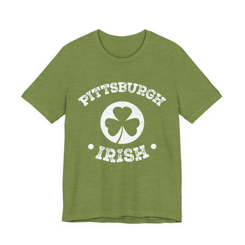 Unisex Jersey Tee Pittsburgh Irish - Soft Breathable Fabric Short Sleeve Shirt T-Shirt - YinzerShop