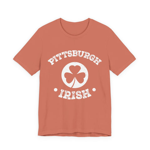 Unisex Jersey Tee Pittsburgh Irish - Soft Breathable Fabric Short Sleeve Shirt T-Shirt - YinzerShop