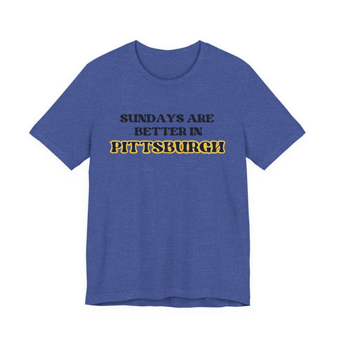 Unisex Jersey Tee - Pittsburgh Sundays Short Sleeve Shirt | Soft Cotton Tee T-Shirt - YinzerShop