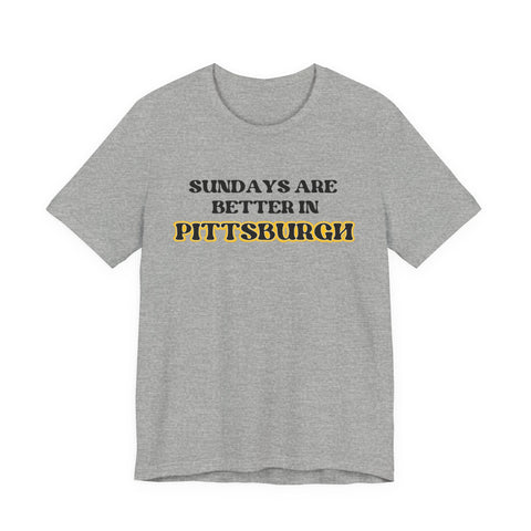 Unisex Jersey Tee - Pittsburgh Sundays Short Sleeve Shirt | Soft Cotton Tee T-Shirt - YinzerShop