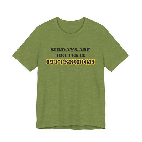 Unisex Jersey Tee - Pittsburgh Sundays Short Sleeve Shirt | Soft Cotton Tee T-Shirt - YinzerShop