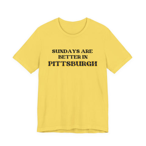 Unisex Jersey Tee - Pittsburgh Sundays Short Sleeve Shirt | Soft Cotton Tee T-Shirt - YinzerShop