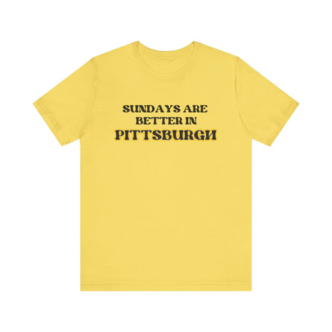 Unisex Jersey Tee - Pittsburgh Sundays Short Sleeve Shirt | Soft Cotton Tee T-Shirt - YinzerShop