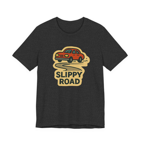 Unisex Jersey Tee Slippy Road Classic Fit Short Sleeve Shirt - Bella Canvas 3001 T-Shirt - YinzerShop