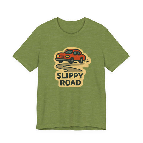 Unisex Jersey Tee Slippy Road Classic Fit Short Sleeve Shirt - Bella Canvas 3001 T-Shirt - YinzerShop