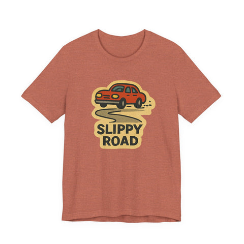 Unisex Jersey Tee Slippy Road Classic Fit Short Sleeve Shirt - Bella Canvas 3001 T-Shirt - YinzerShop
