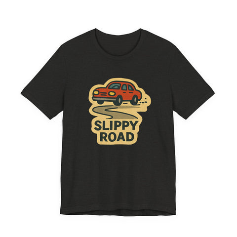 Unisex Jersey Tee Slippy Road Classic Fit Short Sleeve Shirt - Bella Canvas 3001 T-Shirt - YinzerShop