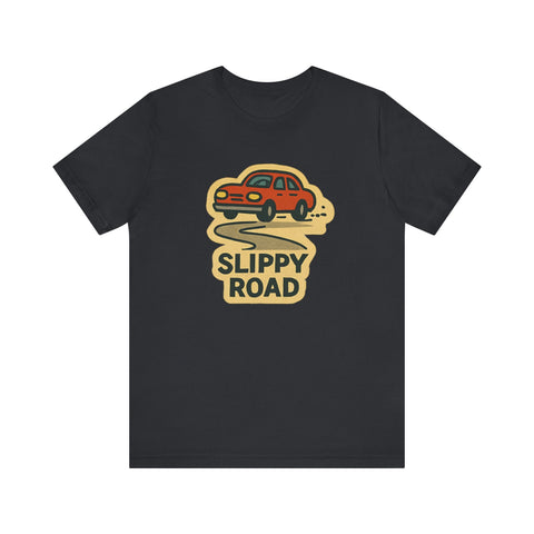 Unisex Jersey Tee Slippy Road Classic Fit Short Sleeve Shirt - Bella Canvas 3001 T-Shirt - YinzerShop