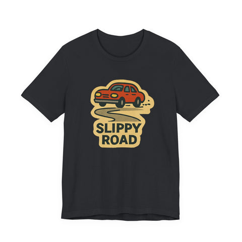 Unisex Jersey Tee Slippy Road Classic Fit Short Sleeve Shirt - Bella Canvas 3001 T-Shirt - YinzerShop