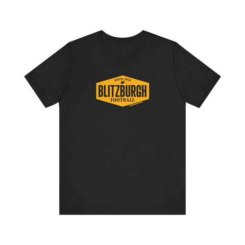 Unisex Short Sleeve Tee - Blitzburgh Crest | Soft Cotton Tee, Retail Fit T Shirt T-Shirt - YinzerShop