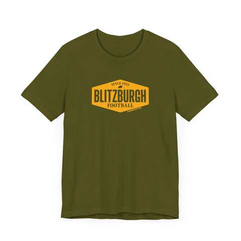 Unisex Short Sleeve Tee - Blitzburgh Crest | Soft Cotton Tee, Retail Fit T Shirt T-Shirt - YinzerShop
