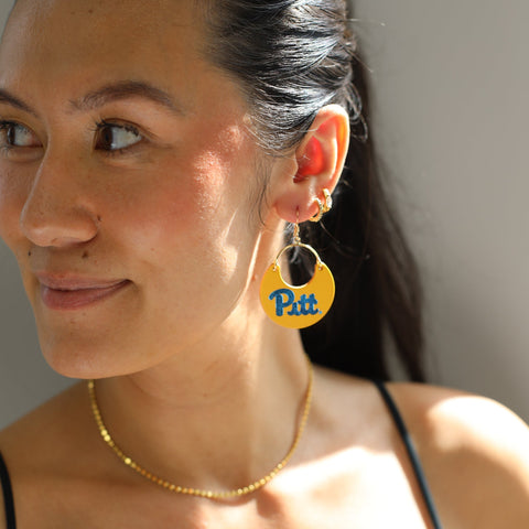 University Gold Pittsburgh Ninas – Lightweight Leather Earrings With 14k Gold-Filled Hooks