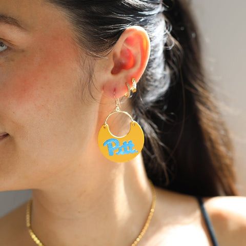 University Gold Pittsburgh Ninas – Lightweight Leather Earrings With 14k Gold-Filled Hooks