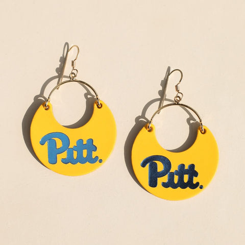 University Gold Pittsburgh Ninas – Lightweight Leather Earrings With 14k Gold-Filled Hooks Leather Earrings - YinzerShop