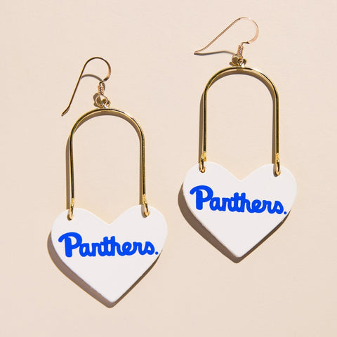 University of Pittsburgh Earrings - Lightweight Leather Game Day Earrings With Script Heartthrobs Earrings - YinzerShop