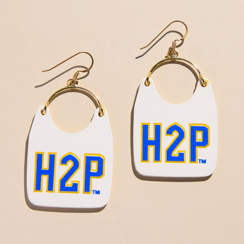 University of Pittsburgh Earrings – White H2P 'Hail to Pitt' Leather Game Day Jewelry Earrings - YinzerShop
