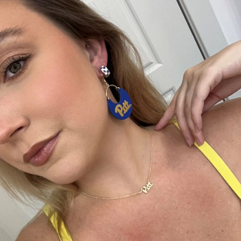 University of Pittsburgh Gift Set – Panthers Jewelry With Gold Hardware Earrings Earrings - YinzerShop