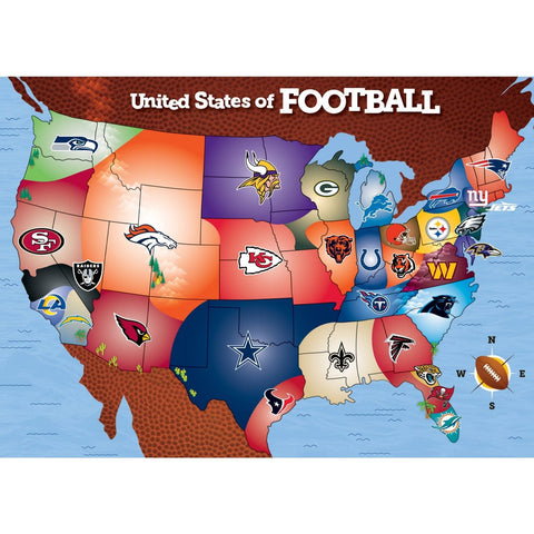 NFL Jigsaw Puzzle - 500 Piece USA NFL Team Map | Family Game Challenge
