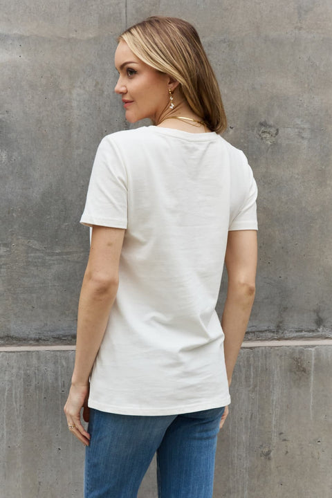 US Flag Cotton Tee - Simply Love Casual Graphic 100% Cotton Shirt Long Sleeve Shirt - YinzerShop