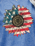 US Flag Graphic Tee - American Flag Shirt with USA Flower Design, Short Sleeve Top Long Sleeve Shirt - YinzerShop