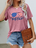 US Flag Graphic Tee – Patriotic Graphic Print Tee | Slightly Stretchy Shirt Long Sleeve Shirt - YinzerShop