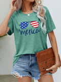 US Flag Graphic Tee – Patriotic Graphic Print Tee | Slightly Stretchy Shirt Long Sleeve Shirt - YinzerShop