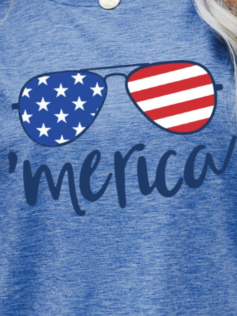 US Flag Graphic Tee – Patriotic Graphic Print Tee | Slightly Stretchy Shirt Long Sleeve Shirt - YinzerShop
