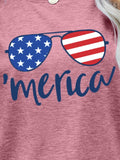 US Flag Graphic Tee – Patriotic Graphic Print Tee | Slightly Stretchy Shirt Long Sleeve Shirt - YinzerShop