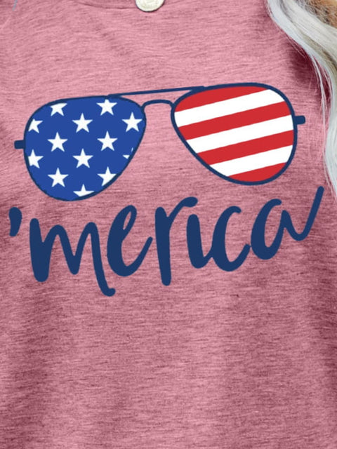 US Flag Graphic Tee – Patriotic Graphic Print Tee | Slightly Stretchy Shirt Long Sleeve Shirt - YinzerShop